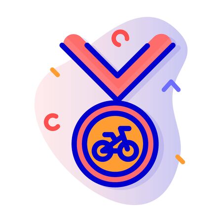 Bike collection icon with blue stripe styleの写真素材