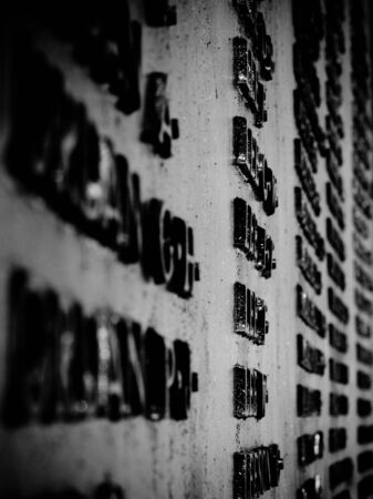 A close up of the names within a memorial placardのeditorial素材