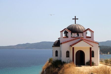 Orthodox church on hill  の写真素材