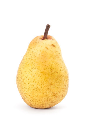 Juicy ripe pear isolated white backgroundの写真素材
