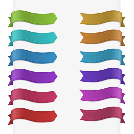 Set of 12 quality textured ribbons のイラスト素材