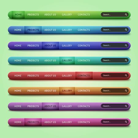 Set of 8 navigation bars for your websiteの写真素材