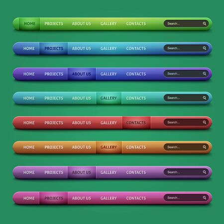 Set of 8 navigation bars for websiteのイラスト素材