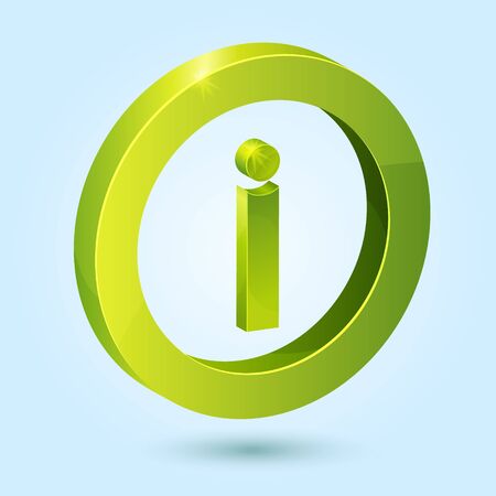 Green info symbol isolated on blue background. This icon is fully editable.のイラスト素材