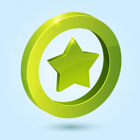 Green star symbol isolated on blue background. This icon is fully editable.のイラスト素材