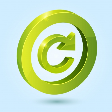 Green replay symbol isolated on blue background. This icon is fully editable.のイラスト素材