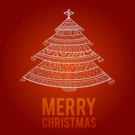 Christmas tree with ornamentsのイラスト素材