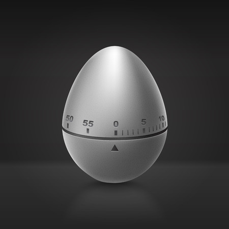 Kitchen aluminium timer on dark background. Pomodoro technique.のイラスト素材