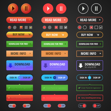 Flat user interface of web elements for website and mobile aplication development.のイラスト素材