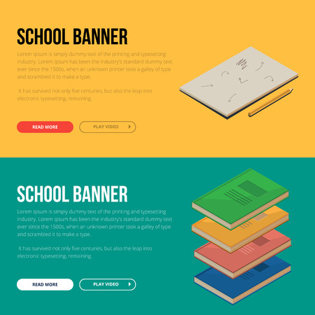 Flat design vector illustration concepts of education and online learning. Concepts for web banners and printed materials.のイラスト素材