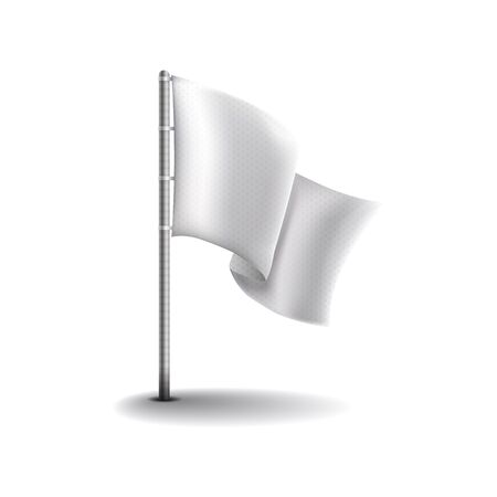 Blank racing flag mock up to put your design here. Realistic flag illustration isolated on white background.のイラスト素材