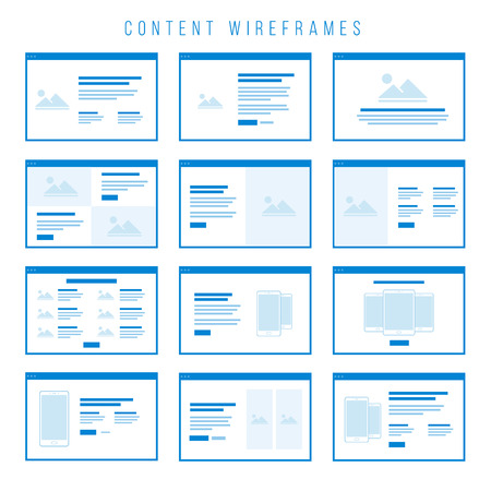 Content Wireframe components for prototypes.のイラスト素材