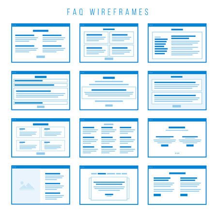FAQ Wireframe components for building prototypes.のイラスト素材