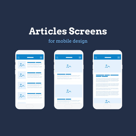 Mobile App Wireframe Ui Kit. Detailed wireframe for quick prototyping.のイラスト素材