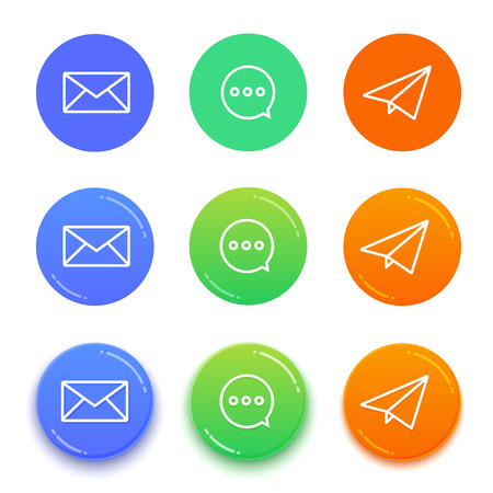 Live chat conversation icons. Message vector iconsのイラスト素材