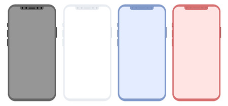 Conceptual modern phone, mock up, isolated on white background. Concept smart phone for design applications.のイラスト素材