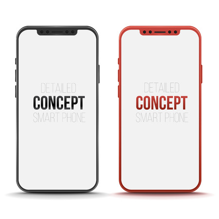 Set of conceptual smart phone. Vector mock up.の写真素材
