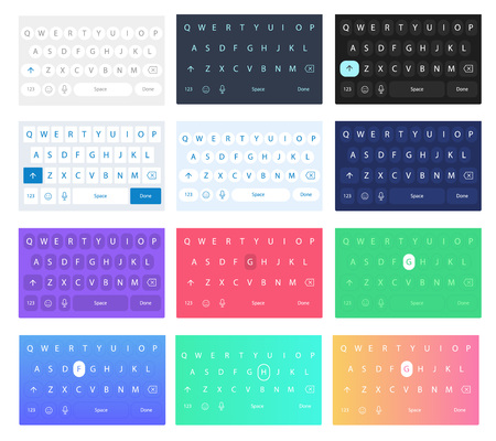 Set of vector qwerty mobile keyboards. Vector keys.のイラスト素材
