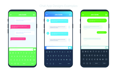 Set of Social network chat window conceptsのイラスト素材