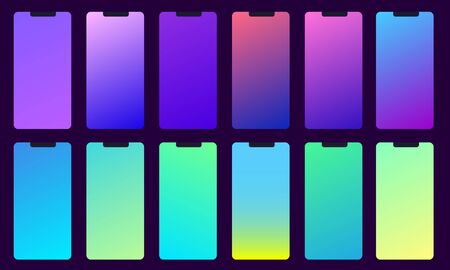 Set of 12 color background with gradients.のイラスト素材