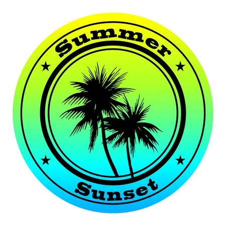 Summer stamp のイラスト素材