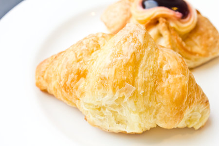 Breakfast with Fresh french croissants