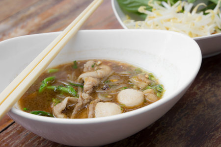 pork noodle with soup in thailand