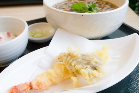 soba with soup in bowl