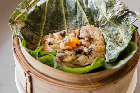 Rice wrapped in lotus leafの写真素材