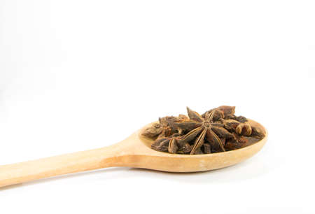 anise spice on white backgroundの写真素材