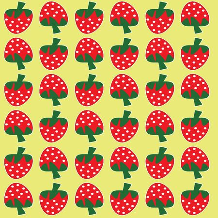 red Strawberry Pattern with backgroundのイラスト素材