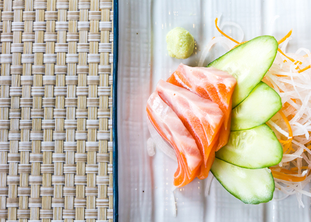 Salmon sashimi,japanese food styleの写真素材