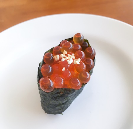 Japanese cuisine salmon roe Sushi, ikuraの写真素材