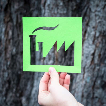 Eco friendly symbol - green factoryの写真素材
