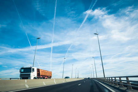 Traveling in highwayの写真素材