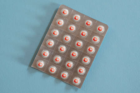 Pills with social media symbolsの写真素材