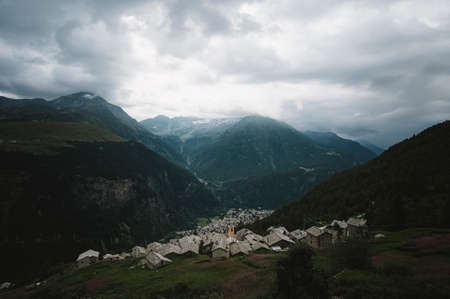 Rustic town on the mountainの写真素材