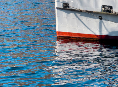Detail of boat on waterの写真素材
