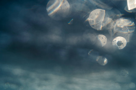 Sunlight reflections on ocean surfaceの写真素材