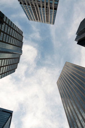 Skyscrapers Surrounding Sky from Belowの写真素材