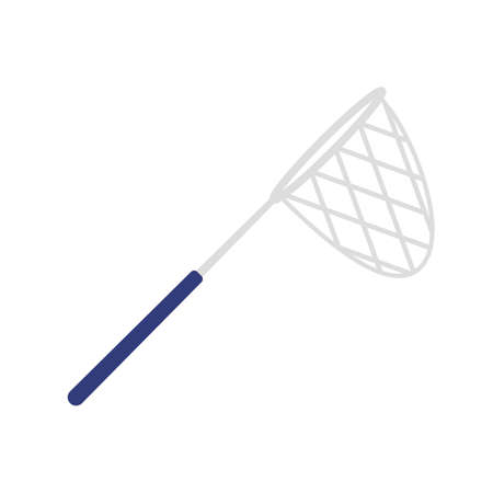 Vector illustration of butterfly net with handle. Colored on white backgroundのイラスト素材