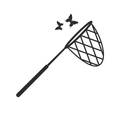 Butterfly net icon isolated on white background. Vector illustration. Flat styleのイラスト素材
