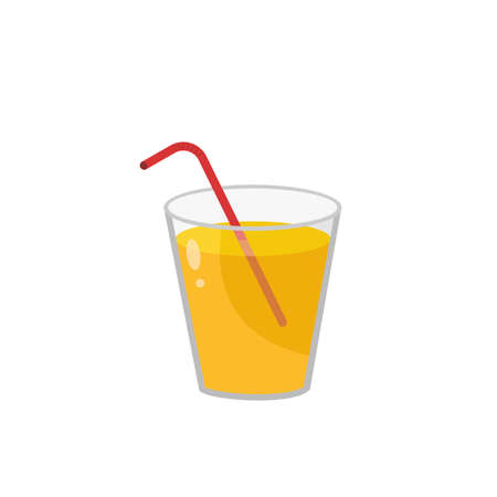 Glass of orange juice isolated on white background. Vector illustrationのイラスト素材