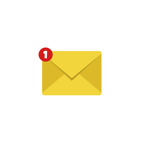 Closed envelope with letter. Inbox email, one message coming icon vector illustration isolated on...