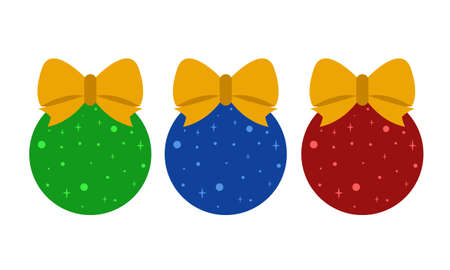 Christmas balls isolated on white background. Vector illustration. Flat styleのイラスト素材