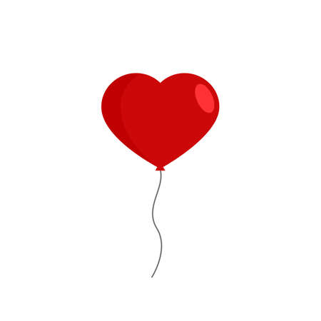 Red heart balloon isolated on white background. Vector illustrationのイラスト素材