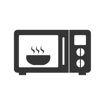 Modern microwave oven icon isolated on white. Flat illustration of microwave vector icon for web designのイラスト素材