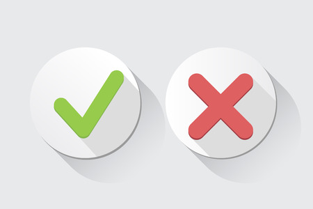 vector Yes and No check marksのイラスト素材