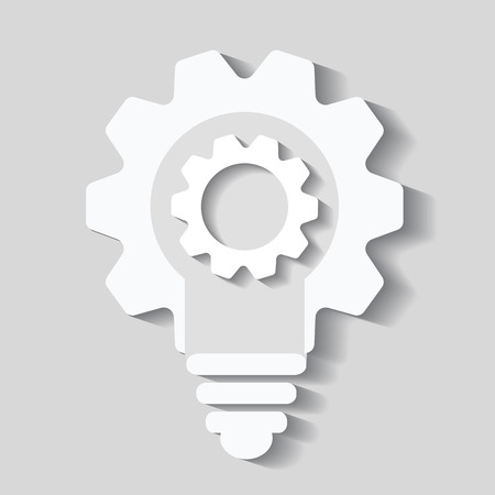 Bulb cogs vector icon, light bulb logoのイラスト素材