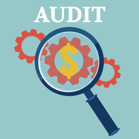 Financial examiner concept  icon. Vector illustration.のイラスト素材